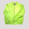 Jakewood Lime Green Varsity Leather Jacket - Image 2