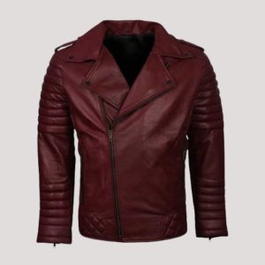 Maroon Leather Jacket Men