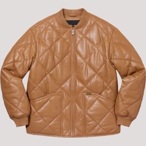 Quilted Sleeve Leather Jacket