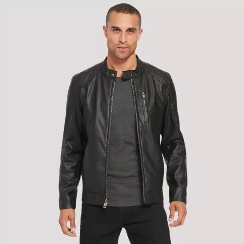 Rivets Leather Jacket