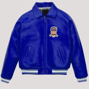 Royal Blue Faux Leather Jacket