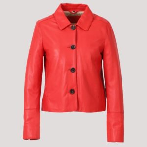 Short Red Leather Jacket