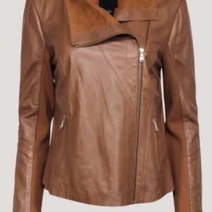 Trouve Draped Leather Jacket