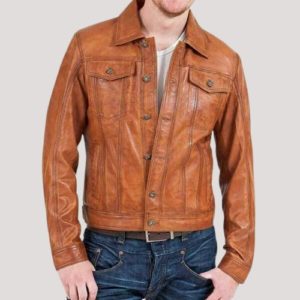 Vintage Brown Leather Motorcycle Jacket