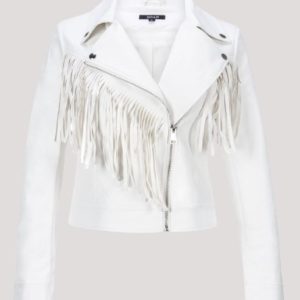 White Leather Jacket Fringe