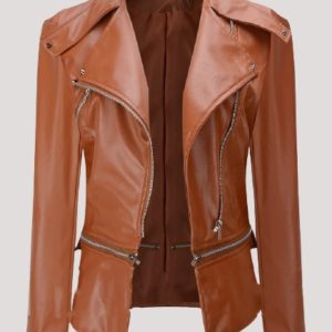 Zipped Up Leather Jacket