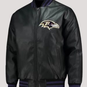 Baltimore Ravens Bomber Leather Jacket