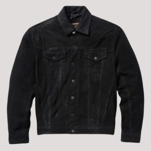 Black Denim Leather Jacket