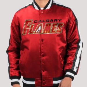 Calgary Flames Red O Line Satin Jacket