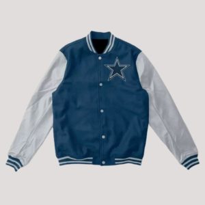 Dallas Cowboys Gray And Blue Varsity Jacket