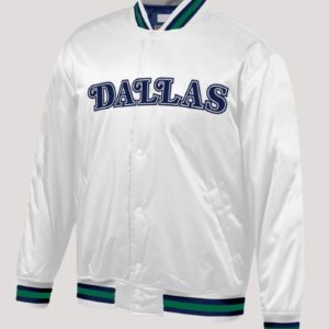 Dallas Mavericks White Lightweight Satin Jacket