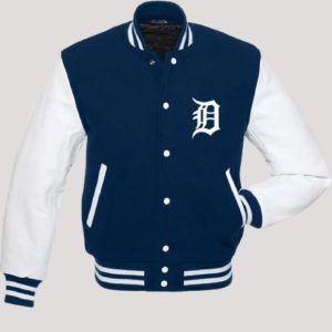 Detroit Tigers Blue And White Varsity Jacket