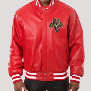 Florida Panthers Red Varsity Leather Jacket