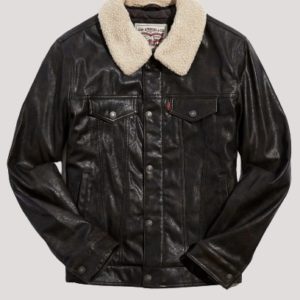 Levi Faux Leather Trucker Jacket