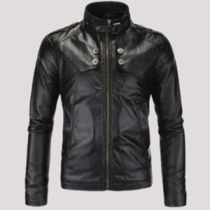 Long Black Vintage Leather Jacket Mens