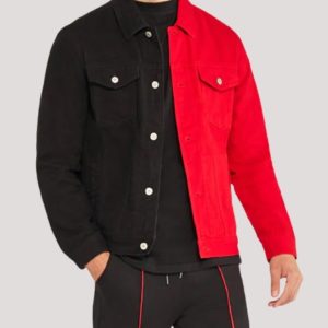 Red And Black Denim Jacket