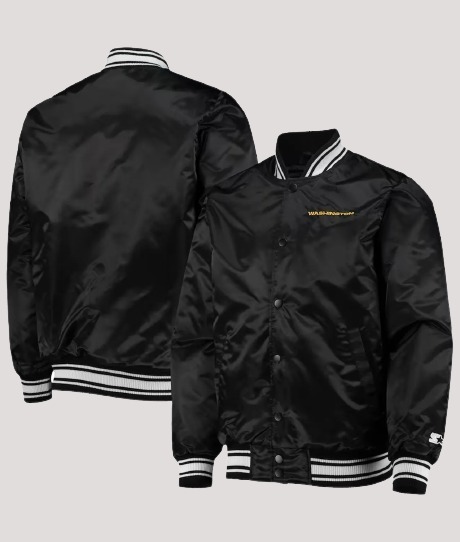 Washington Commanders Locker Room Black Satin Jacket - Image 3