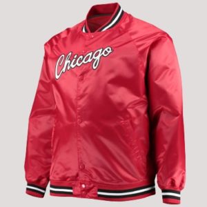 Chicago Bulls Red Varsity Satin Jacket