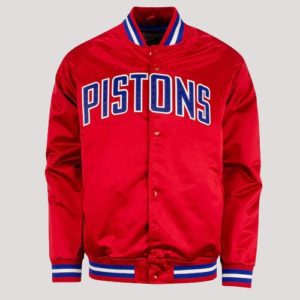 Detroit Pistons Lightweight Red Satin Jacket