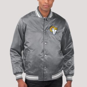 Gray Los Angeles Rams Locker Room Satin Jacket