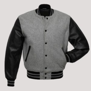 Grey And Black Varsity Jacket