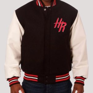 Houston Rockets Black And White Varsity Jacket