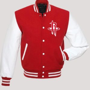 Houston Rockets Red And White Varsity Jacket