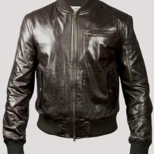 Mens Chocolate Brown Flight Leather Jacket