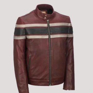 Mens Retro Red Waxed Vintage Jacket