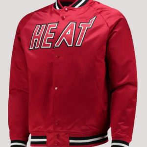 Miami Heat Hardwood Classics Red Satin Jacket