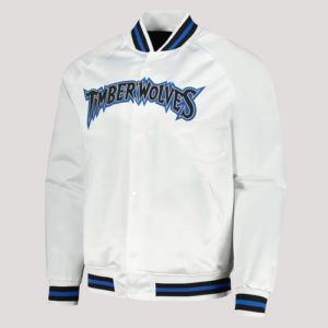 Minnesota Timberwolves Throwback Wordmark White Jacket