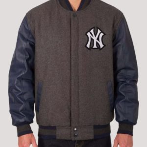 New York Yankees Charcoal Navy Varsity Jacket