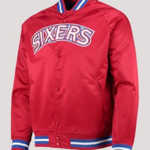 Philadelphia 76ers Hardwood Red Satin Jacket