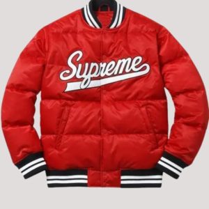 Supreme Puffy Red Varsity Jackets