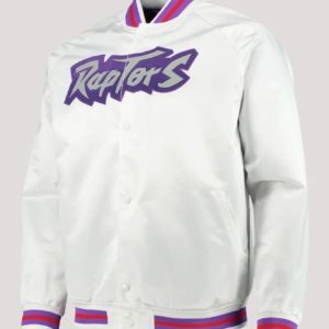 Toronto Raptors White Satin Jacket