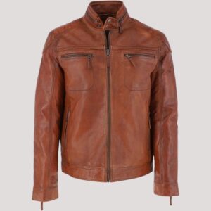 Andriy Veggie Tan Leather Jacket