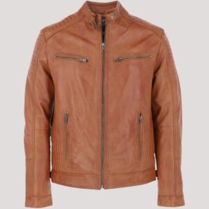 Axel Biker Tan Leather Jacket