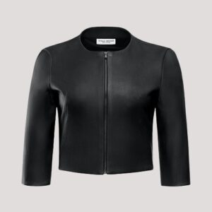 Black Crop Leather Jacket