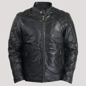 Black Genuine Biker Leather Jacket