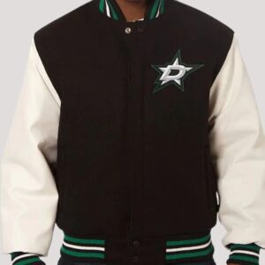 Dallas Stars Black And White Varsity Jacket