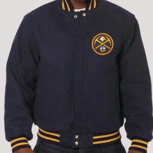 Denver Nuggets Navy Blue Varsity Wool Jacket