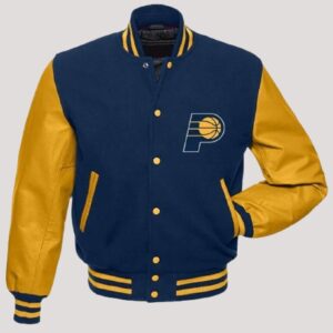 Indiana Pacers Blue And Yellow Varsity Jacket