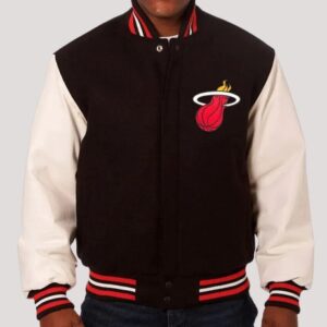 Miami Heat Black And White Varsity Jacket