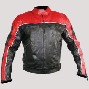 Red And Black Leather Jacket Mens