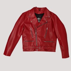 Red Vegan Leather Jacket