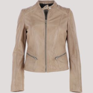 Serefina Ivory Leather Jacket