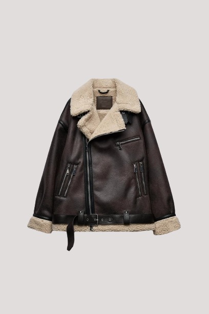 Sherpa And Leather Jacket