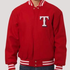 Texas Rangers Red Wool Varsity Jacket