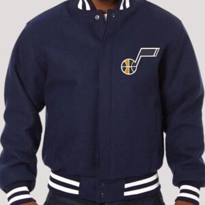 Utah Jazz Navy Blue Wool Varsity Jacket