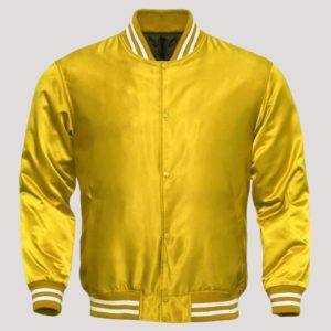 Yellow Satin Varsity Jacket